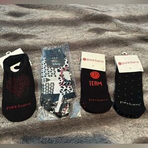 Pure Barre Black and Red Socks Set